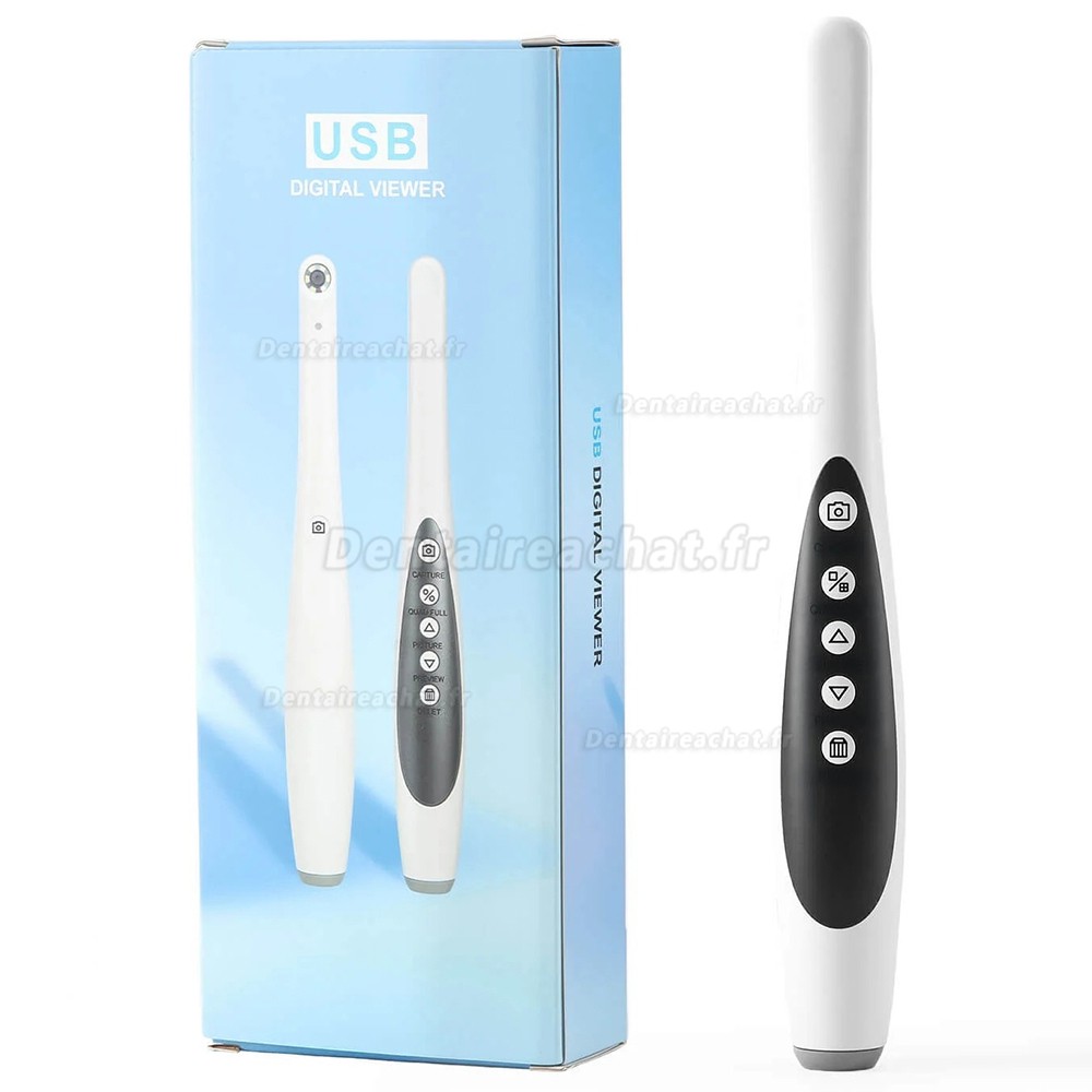 Caméra intra-orale numérique USB dentaire 2,0 MP, 6 LED